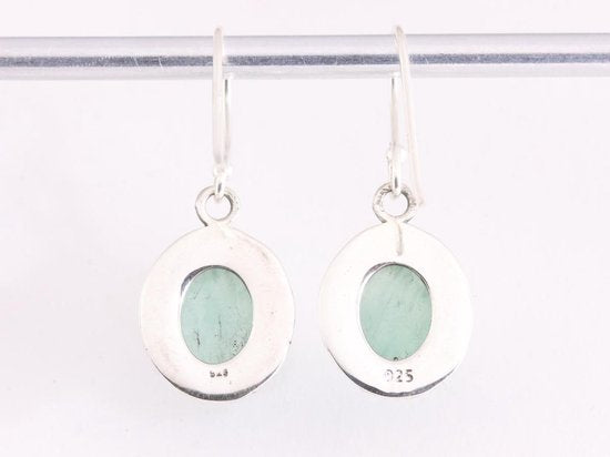 Bewerkte zilveren oorbellen met amazoniet afbeelding 3