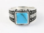 Bewerkte zilveren ring met blauwe turkoois afbeelding 4