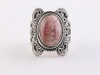 Bewerkte zilveren ring met rhodochrosiet afbeelding 3