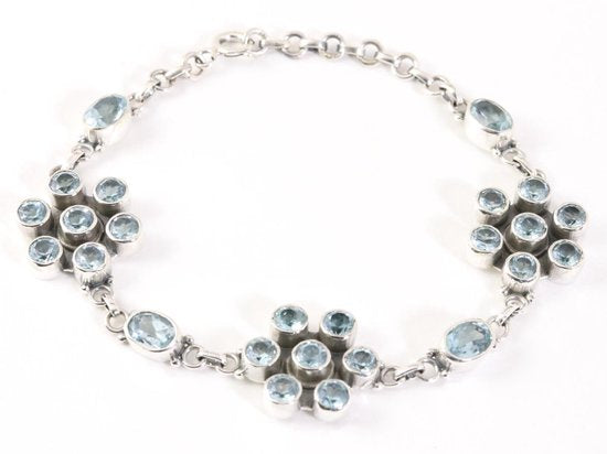 Zilveren armband met blauwe topaas afbeelding 1