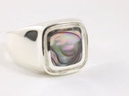 Zilveren zegelring met abalone schelp afbeelding 1
