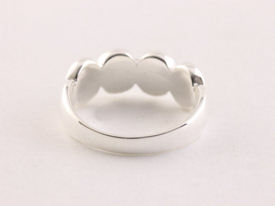 Hoogglans zilveren ring met groene agaat afbeelding 3