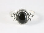 Fijne bewerkte zilveren ring met onyx afbeelding 4