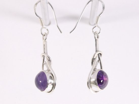 Zilveren oorbellen met amethist afbeelding 2