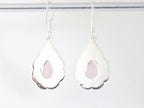 Bewerkte zilveren oorbellen met rozenkwarts afbeelding 3