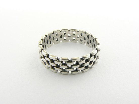 Opengewerkte zilveren ring afbeelding 2
