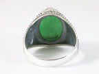 Zware bewerkte zilveren ring met jade afbeelding 3