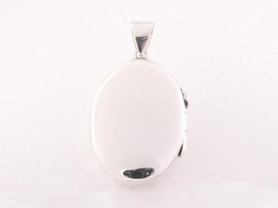 Bewerkt ovaal zilveren medaillon afbeelding 3