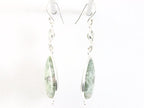 Lange zilveren oorbellen met rhyoliet jaspis en groene amethist afbeelding 2