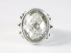 Bewerkte zilveren ring met bergkristal afbeelding 4