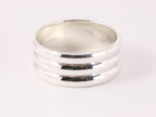 Hoogglans zilveren ring met ribbels afbeelding 1