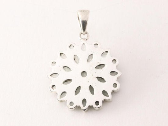 Grote zilveren hanger met blauwe topaas afbeelding 3