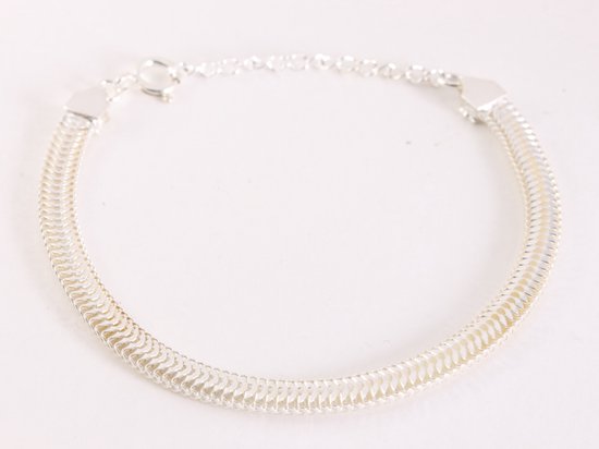 Fijne gevlochten zilveren armband afbeelding 1