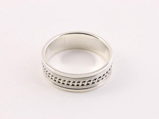 Zilveren ring met meandergravering afbeelding 2