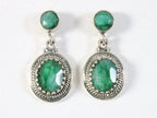 Bewerkte zilveren oorstekers met smaragd afbeelding 1