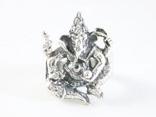 Zilveren Ganesha ring afbeelding 4