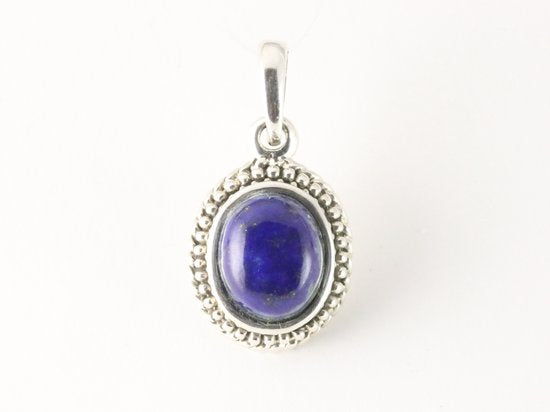 Fijne bewerkte zilveren hanger met lapis lazuli afbeelding 4