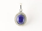 Fijne bewerkte zilveren hanger met lapis lazuli afbeelding 4