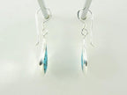 Druppelvormige zilveren oorbellen met blauwe turkoois afbeelding 2