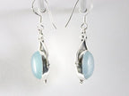 Bewerkte zilveren oorbellen met aqua chalcedoon afbeelding 2
