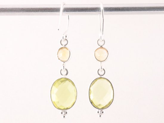 Zilveren oorbellen met lemonkwarts en citrien afbeelding 3