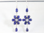 Lange zilveren oorbellen met lapis lazuli afbeelding 4