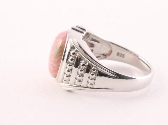 Bewerkte zilveren ring met rhodochrosiet afbeelding 2