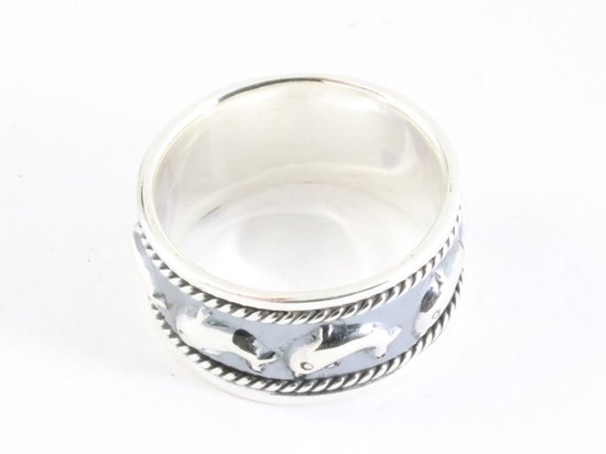Zilveren ring met dolfijnen afbeelding 2