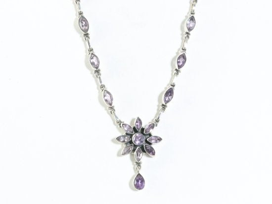 Zilveren collier met amethist afbeelding 4