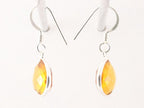 Fijne druppelvormige zilveren oorbellen met citrien afbeelding 2