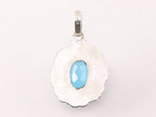 Bewerkte zilveren hanger met blauwe topaas afbeelding 3