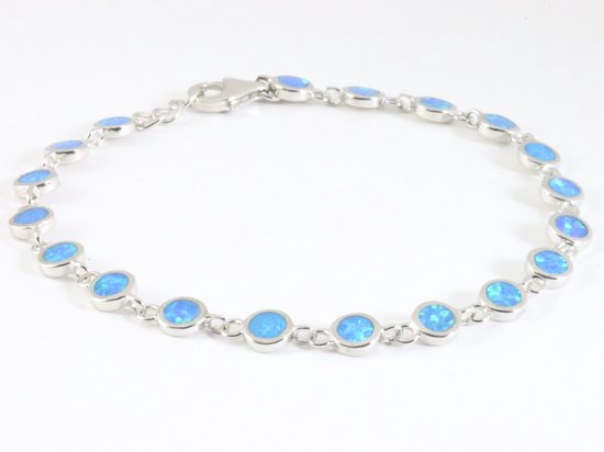 Hoogglans zilveren armband met Australische opaal afbeelding 2