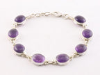 Zilveren schakelarmband met amethist afbeelding 1