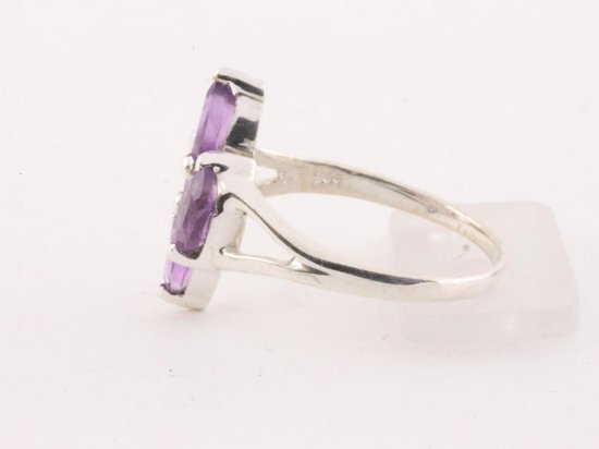 Fijne zilveren ring met amethist afbeelding 3
