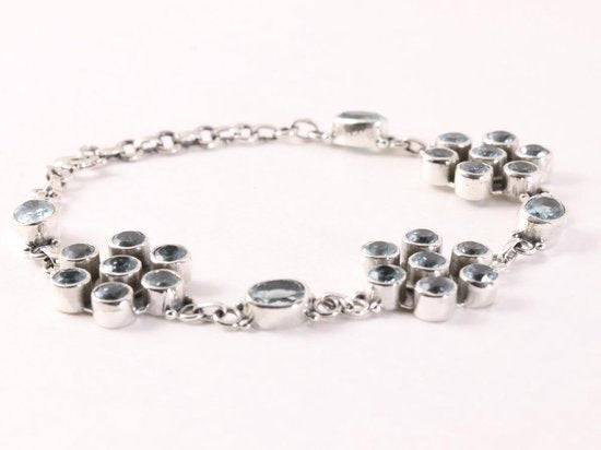Zilveren armband met blauwe topaas afbeelding 2