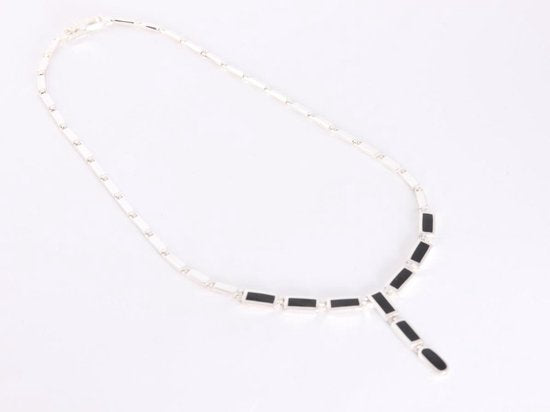 Zilveren collier met onyx afbeelding 2