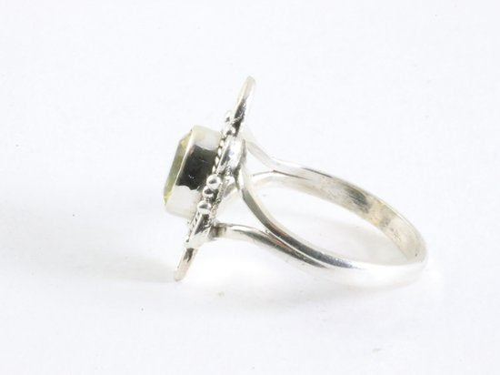 Fijne bewerkte zilveren ring met citrien afbeelding 2