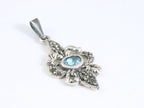 Zilveren hanger met amethist en marcasiet aan ketting afbeelding 2