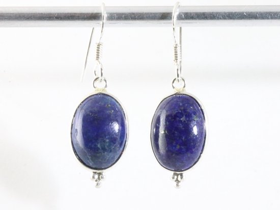 Fijne zilveren oorbellen met lapis lazuli afbeelding 4