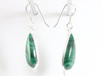 Druppelvormige zilveren oorbellen met malachiet afbeelding 2
