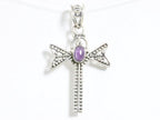 Zilveren libelle hanger met amethist afbeelding 4