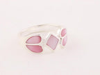 Zilveren ring met roze parelmoer afbeelding 1