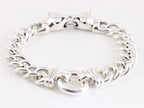 Zilveren armband met gourmet schakels en tijgerkoppen afbeelding 3