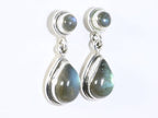Zilveren oorstekers met labradoriet afbeelding 2