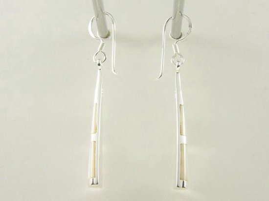 Zilveren oorbellen met parelmoer afbeelding 2