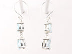 Zilveren oorbellen met blauwe topaas afbeelding 2