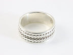 Zilveren ring met kabelpatronen afbeelding 2