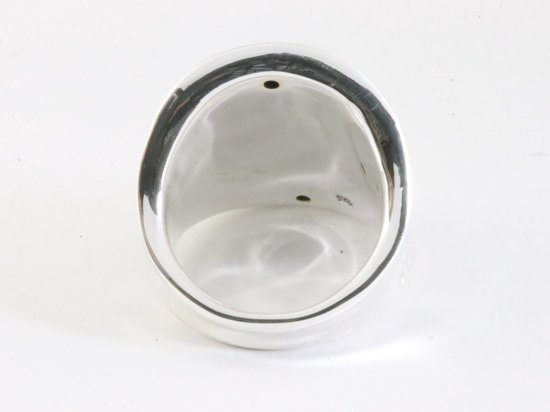 Brede gehamerde zilveren ring afbeelding 3