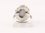Ovale zilveren ring met dendriet opaal afbeelding 3