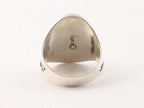 Bewerkte zilveren ring met blauwe abalone schelp afbeelding 3